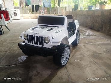 uşaq ucun makasin: Uşaq üçün elektrikli maşın – Jeep tərzli, ağ rəng iki nəfərlikdi pultu — 1