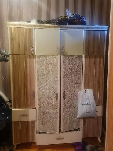 paltar wkaflari: İşlənmiş, 4 qapılı, Siyirməli, Rəngli, Digər material, Açılan, Düz dolab — 2