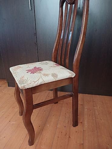 metbe: Taxta yemək otağı stulu 6 eded - Material: bərk ağac (tünd qəhvəyi — 2