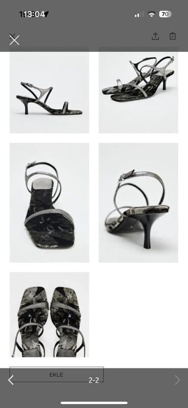 женские пляжные шлепанцы: Zara, Размер: 41, цвет - Серый, Новый — 2