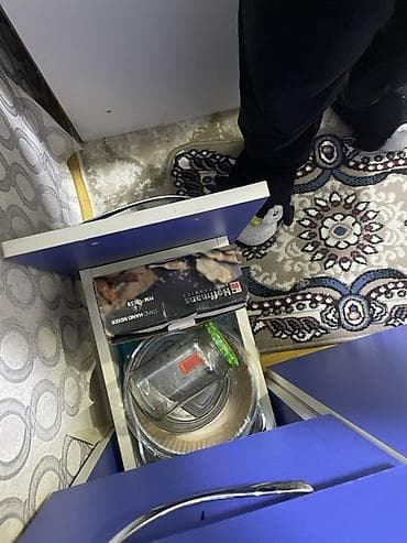 erato kombi: Mətbəx mebeli dəsti - Rəng: ağ və mavi kombinasiya, gümüşü tutacaqlar — 6