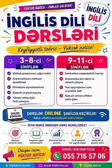 abituriyent: Xarici dil kursu, İngilis dili, Uşaqlar üçün, Abituriyentlər üçün — 1