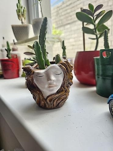 qab gulleri sekilleri: Dekorativ mini dibçəklər və qələm/qutu stendləri dəsti - Retro — 5