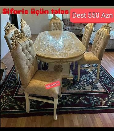 110: Qonaq otağı üçün, Yeni, Oval masa, 12 stul — 5