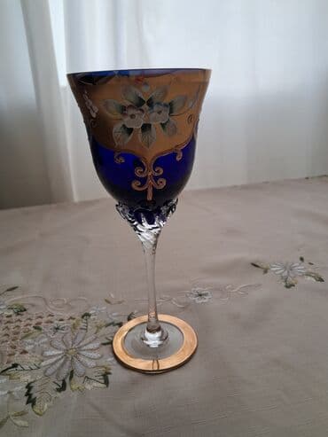 dekorativ qab: Qədəhlər, rəng - Göy, Şüşə, 1 əd — 2