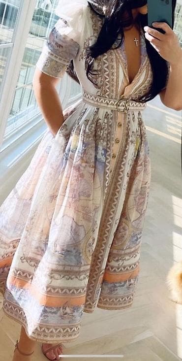 Zərif naxışlı qadın paltarı - Model: Midi uzunluqda, A-kəsim ətəkli lalafo.az -da Zərif naxışlı qadın paltarı - Model: Midi uzunluqda, A-kəsim ətəkli