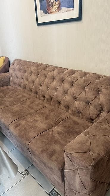 бу мебель: Qonaq otağı üçün klassik üslubda 3 nəfərlik divan - Rəng: isti — 2