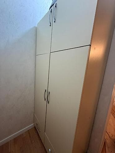 tek dolablar: İkiqapılı şkaf - Material: laminat/MDFlam korpus, hamar açıq bej rəng — 1
