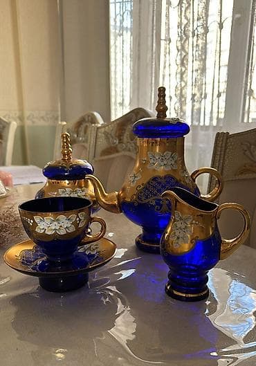 serviz dəstləri: Çay dəsti, rəng - Mavi, Şüşə, 6 nəfərlik — 2