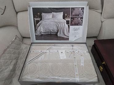 Şamlar: Yataq üçün Yeni rəng - Bej Yataq örtüyü, Pulsuz çatdırılma — 1