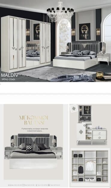 İkinəfərlik çarpayı, Dolab, Termo, 2 tumba, Yeni