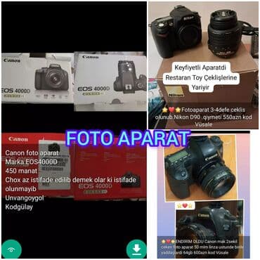 Foto aparat şəki̇l çəkən şekillerde qiymetler melumatlar unvan qeyd