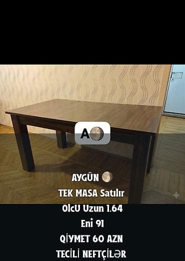 xan agro: Tek masa satılır. • Material: taxta görünümlü laminat səth, möhkəm — 1