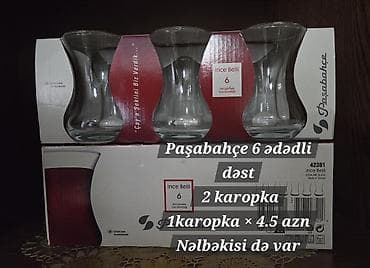 su cen: Qədəhlər, Şüşə, 12 ədədli dəst, Türkiyə — 5
