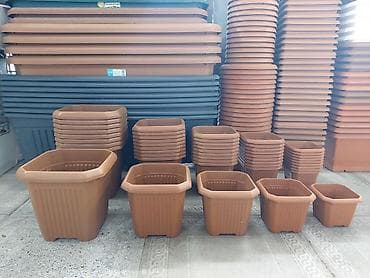pion gulleri: Dibcek qablari gul qablari kvadrat Böyük Gül Qabı | Plastik Dibçək | — 1