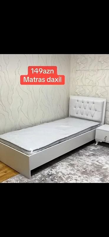 gence matras: Ağ tək nəfərlik çarpayı – matras daxildir. Xüsusiyyətlər: - Rəng: ağ — 1