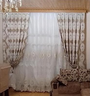 Klassik üslubda pərdə dəsti - İkili kompozisiya: dekorativ qalın