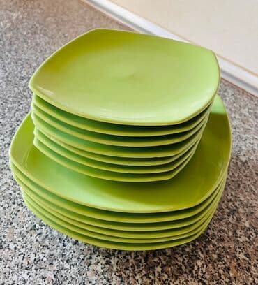 Блюда для тортов и сладостей: Миски, Набор из 6 шт., цвет - Синий, Фарфор, СССР — 29