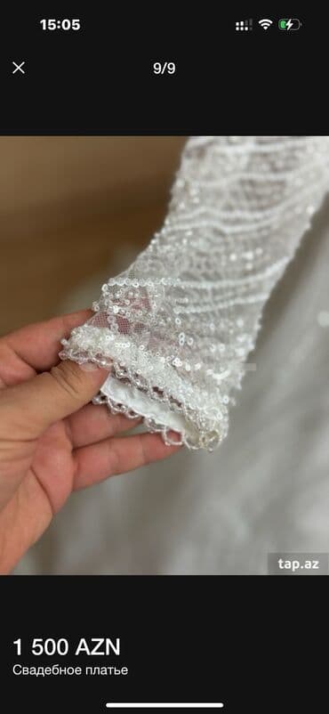 sadə toy donlari: Zərif krujeva detalları və uzun ətəyi olan, ağ rəngli gəlinlik — 14