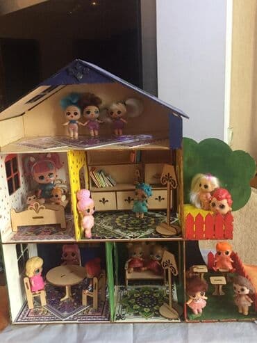 gəlinciklər üçün oyuncaq karetlər: Oyuncaq ev( barbie evi, lol evi, gəlinciklərlə) birlikdə satılır. Əla — 2