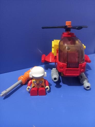 Uşaq oyuncağı – qırmızı-sarı rəngli helikopter dəsti - Helikopter
