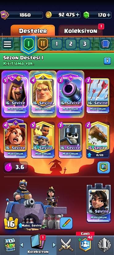 Clash Royale hesabı - Kral səviyyəsi: 16 (Maksimum) - Trofey: 1860 at lalafo.az Clash Royale hesabı - Kral səviyyəsi: 16 (Maksimum) - Trofey: 1860