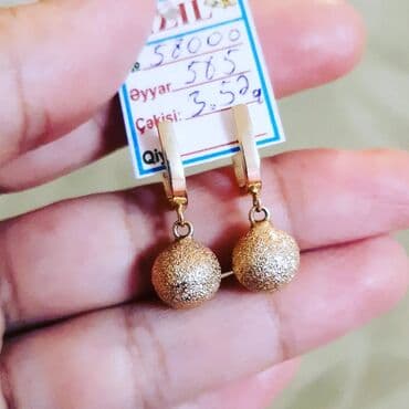 sirqalar qizil: Sırğa, Sarı qızıl, 585 Əyar, 352 g — 3