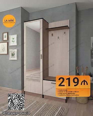 LA MiNi dəhliz mebeli komplekti - Dəhliz dolabı və paltar asqısı ilə