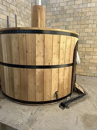ucuz mal: Açıq havaya uyğun odunla qızdırılan taxta “hot tub” – böyük həcimli — 4