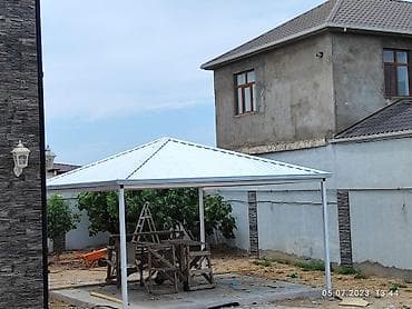 tom vaza: Metalkirəmit dam örtüyü və besedka (çarşı) quraşdırılması xidməti — 3