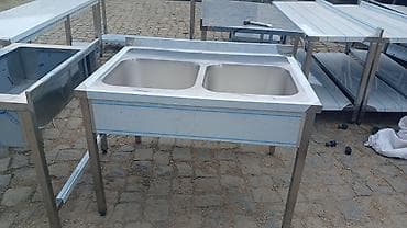 Yeni Düzbucaqlı Mətbəx çanağı, Şkafsız, Paslanmaz polad, Ödənişli çatdırılma