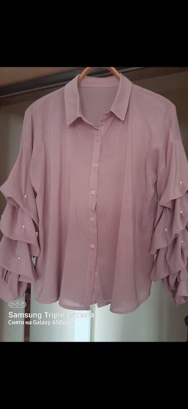 sifon koynekler: Çəhrayi bluz şifon — 1