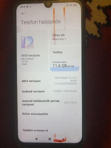 not 7: Redmi Note 7, 64 GB, rəng - Göy, Barmaq izi — 3