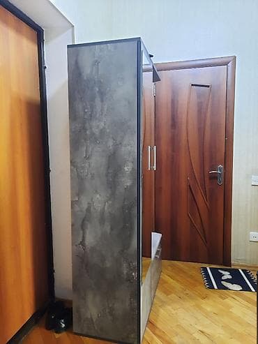dehliz şkafi: İşlənmiş, 1 qapı, Güzgülü, Boz, Digər material, Açılan, Düz dolab — 1