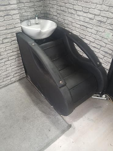 saç yuma moykası: Bərbərxana üçün saç yuma stolu və kreslo komplekti - Korpus: möhkəm — 2