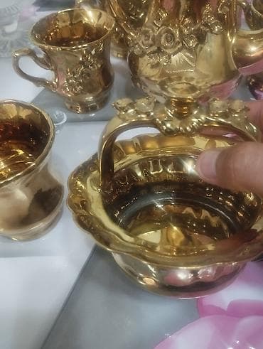 sultan tekstil: Çay dəsti, rəng - Qızılı, Keramika — 7