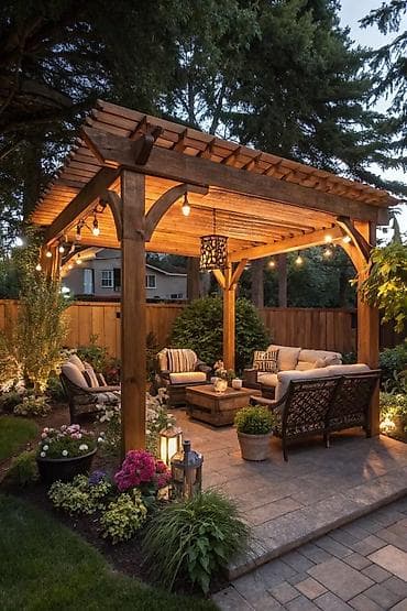 bağ divan: Bağ üçün taxta pergola – istirahət və görüş zonası yaradın - — 3