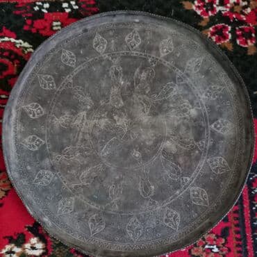 kece: Böyük ölçülü mis/bürünc sini (dəyirmi tepsi) - Material: mis (bürünc — 2