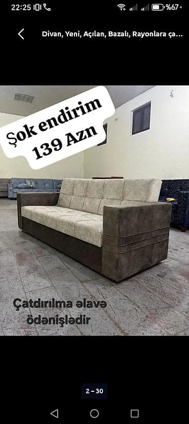 mebell: Divan, Yeni, Açılan, Bazalı, Parça, Ödənişli çatdırılma — 2