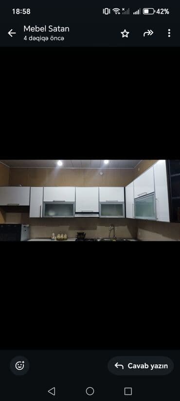 pec: Mətbəx mebel tecili satılır. Cox yaxsi veziyyetde. Ustde moyka qaz — 3