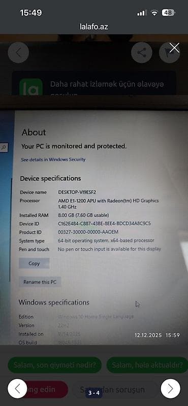 купить игровой ноутбук в баку: Toshiba Satellite C850D – DPK noutbuku Texniki məlumatlar: - Model — 3