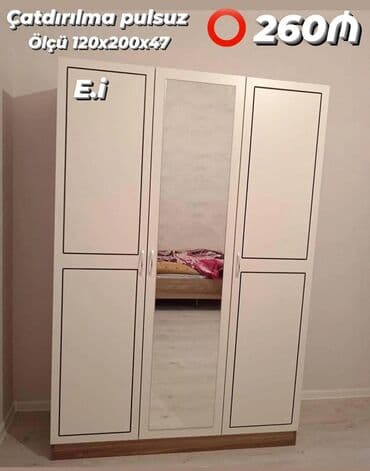 usaq ucun yazi lovhesi: Yeni, Açılan, 3 qapılı Qarderob, paltar dolabı — 1