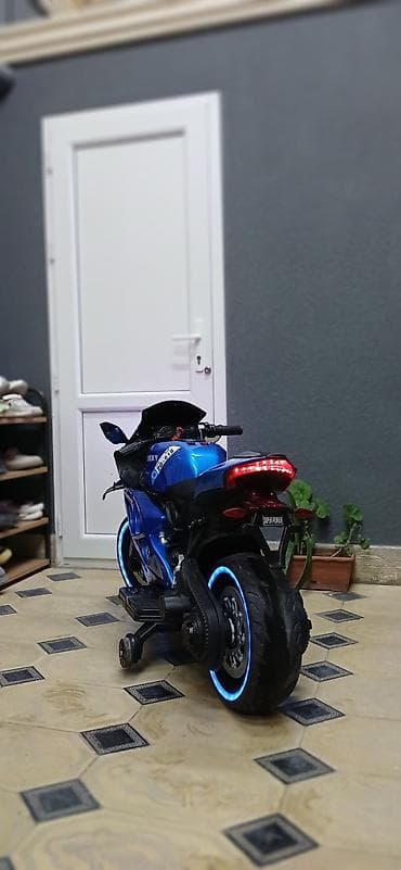 Uşaq elektrik motosikleti – idman üslublu, mavi rəng - Realistik