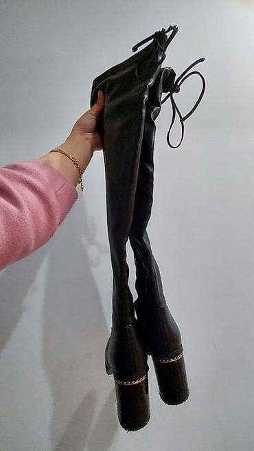 uzun cekmeler: Uzunboğaz, Ölçü: 36, rəng - Qara, İşlənmiş — 2