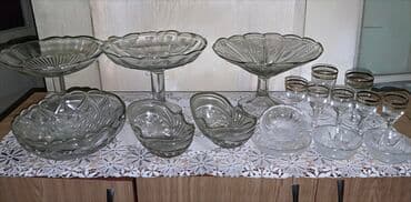 ed 10: Şüşə servis dəsti – klassik naxışlı ki Hamsi bir yerde satilir 20 — 1