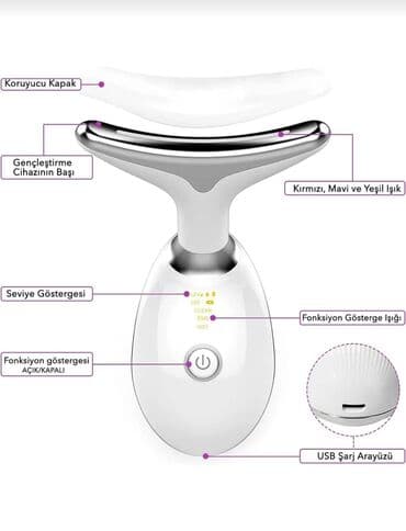 Boyun və üzün gəncləşdiməsi üçün massaj aparati 🌀 QİRMİZİ LED-Mimik