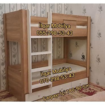 lamini mebel: Oğlan və qız üçün, Yeni, Çarpayı, Matrassız, Siyirməsiz, Laminat — 2