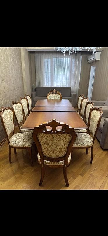 barni stul: Для гостиной, Раскладной, Прямоугольный стол, 12 стульев — 1