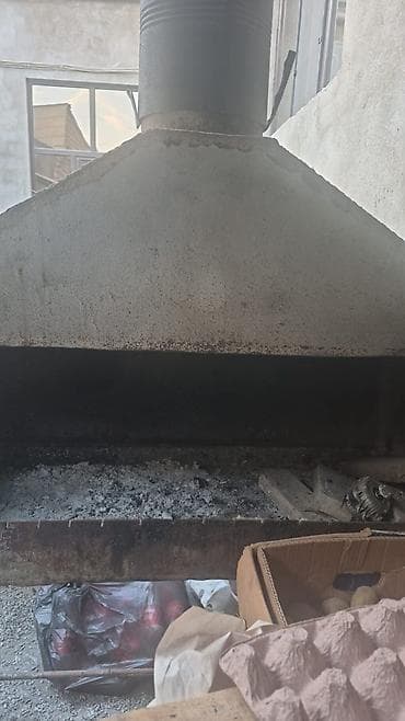 kebab: Metall soba-manqal – tüstü borulu, örtüklü - Material: qalın metal — 3