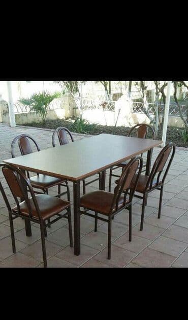 oturacaqlarin uzlenmesi: Mətbəx üçün, Yeni, Dördbucaq masa, 6 stul — 1
